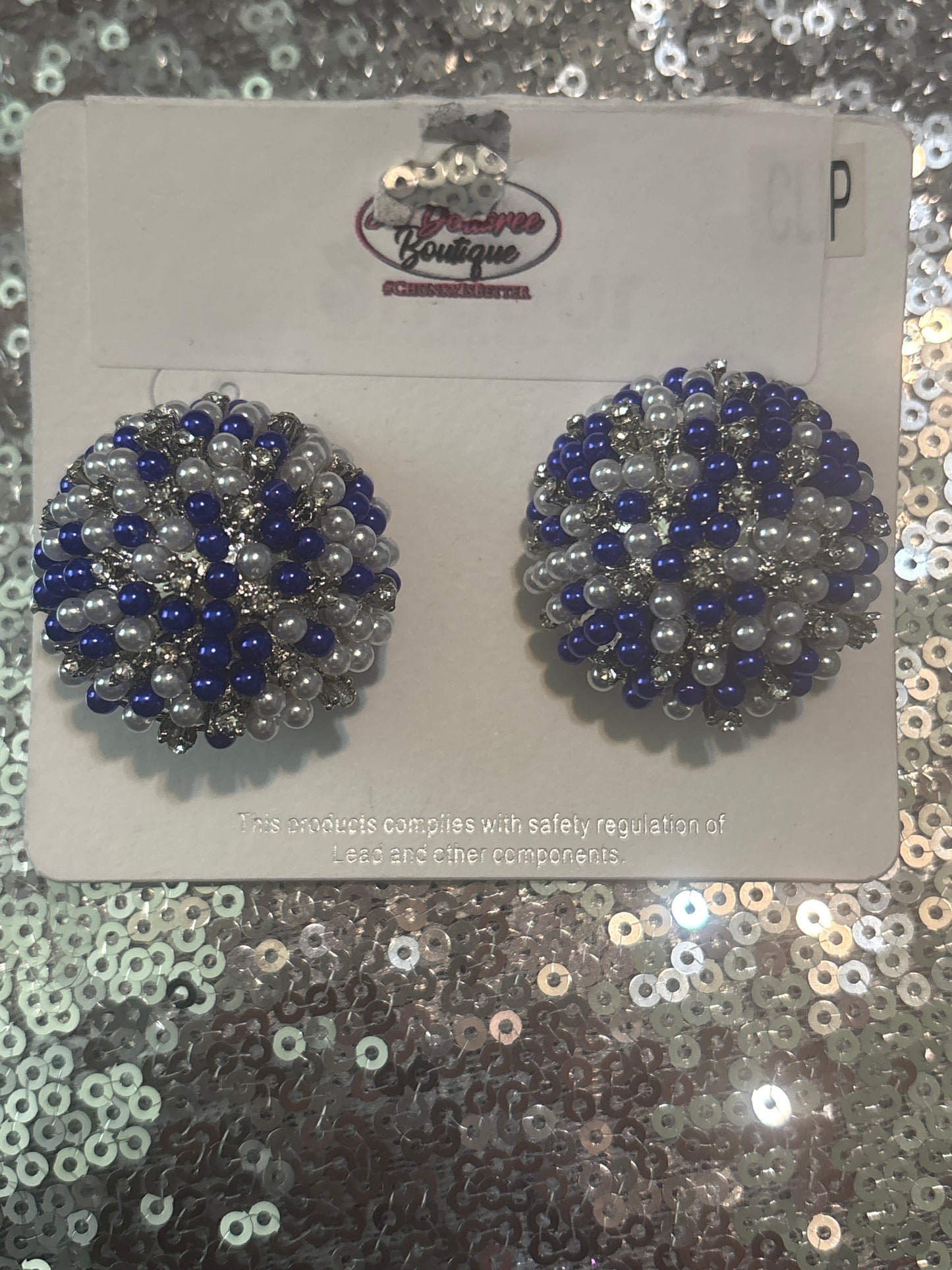 Royal Blue Pearl Luxe Studs