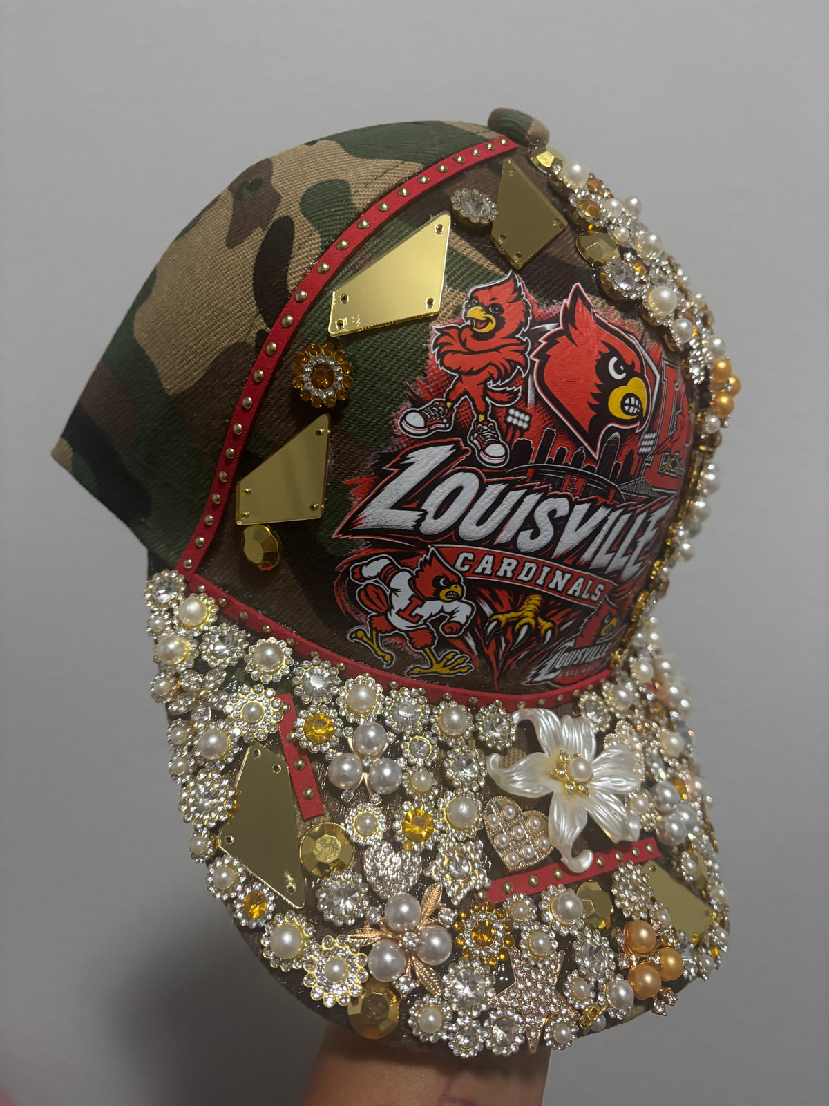 The Golden Cardinal Crown Couture Cap