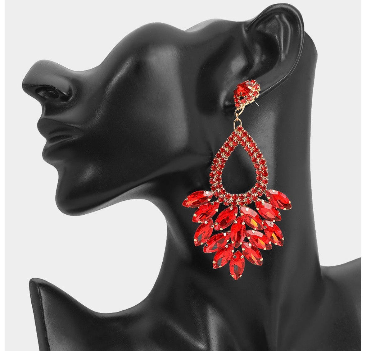 Ruby Radiance Chandelier Earrings