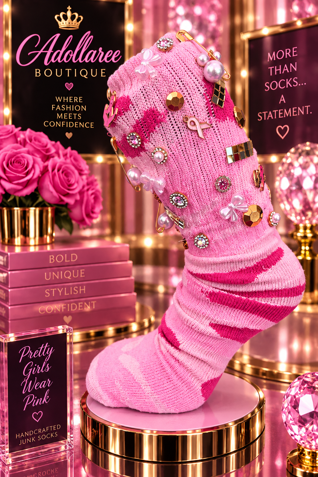Pink Camo Glam Junk Socks