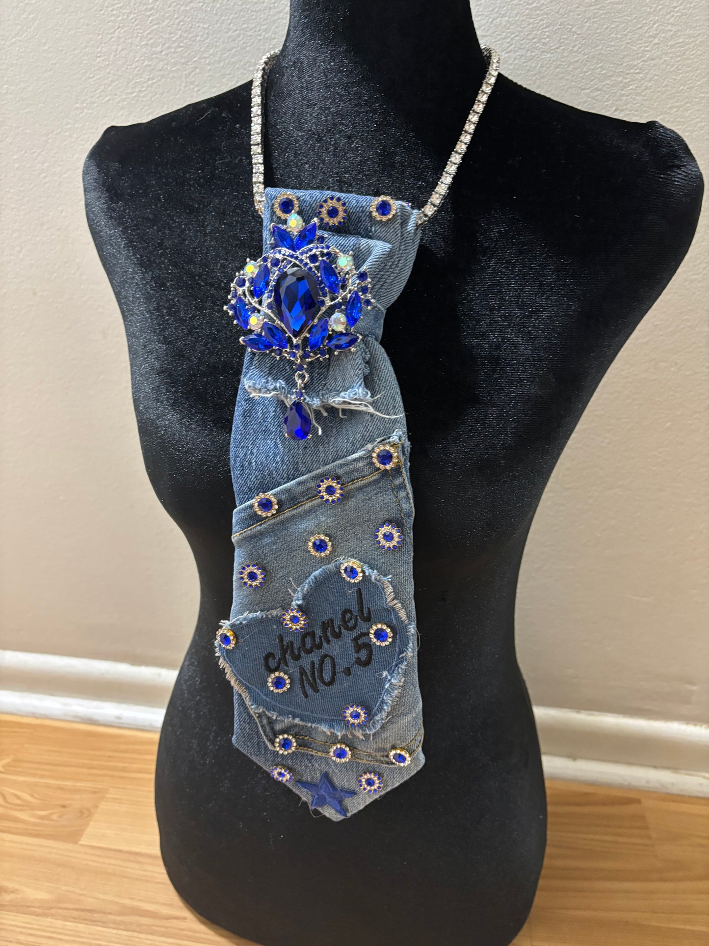 No. 5 Royal Blue Denim Statement Tie