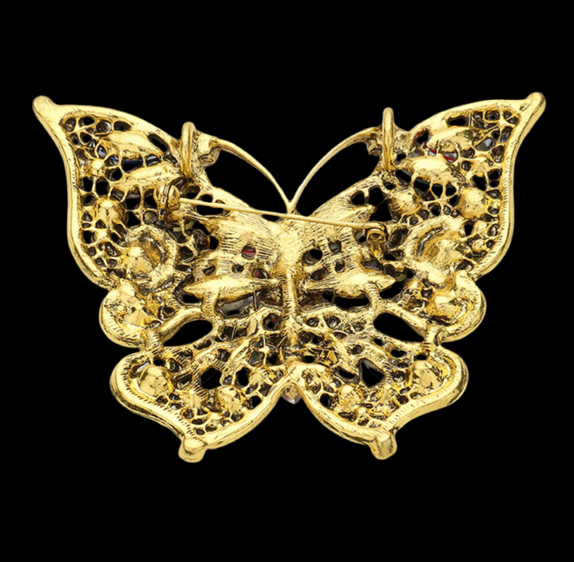 Multi Stone Butterfly Pin Brooch / Pendant