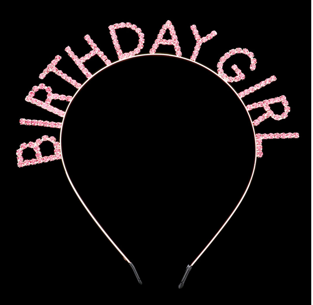 Stone Embellished Birthday Girl Message Headband