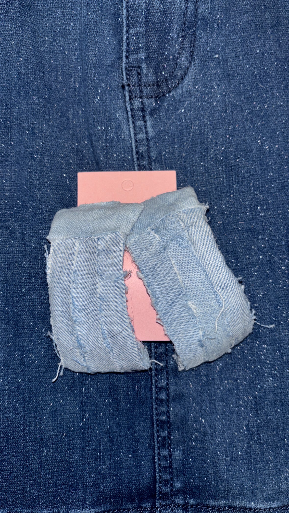 Distressed Light Wash Denim Earrings