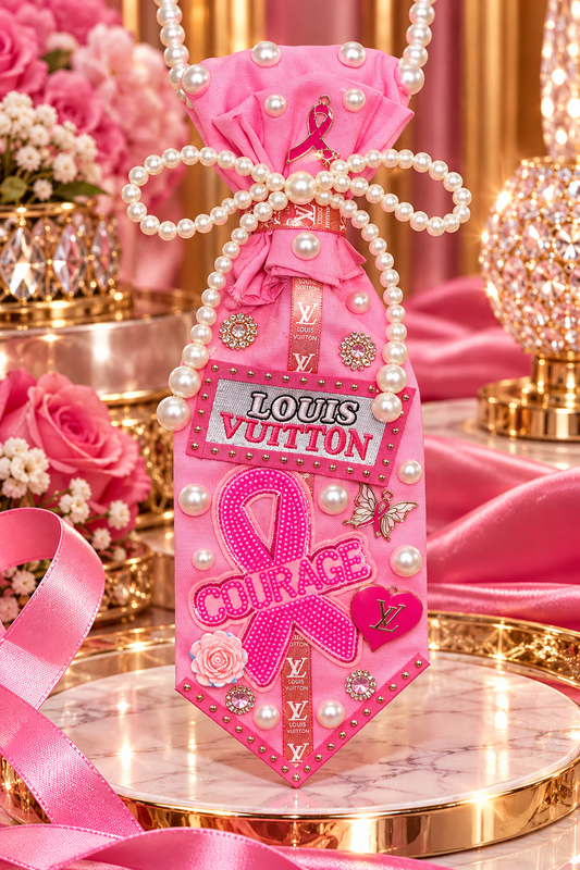 Pink Courage Glam Statement Tie – Breast Cancer Awareness Edition 🎀
