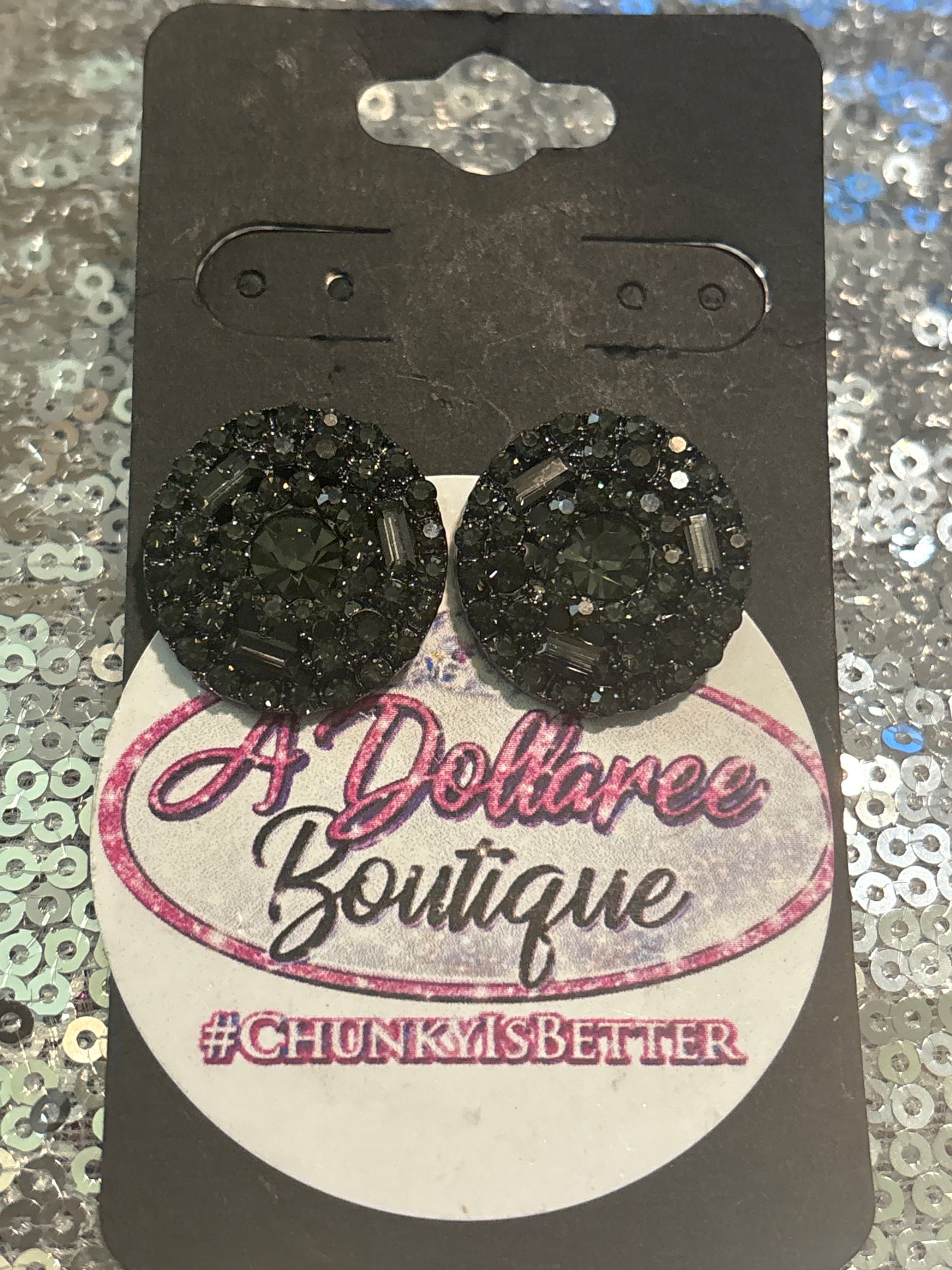 Smoky Luxe Glitz Studs
