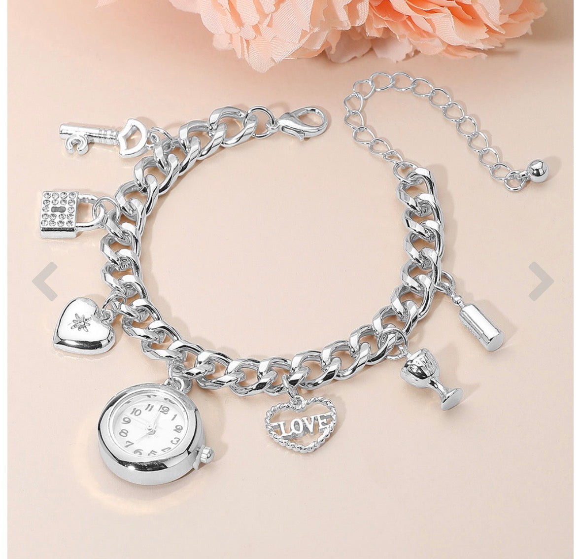 The Love Lock Charm Watch Bracelet