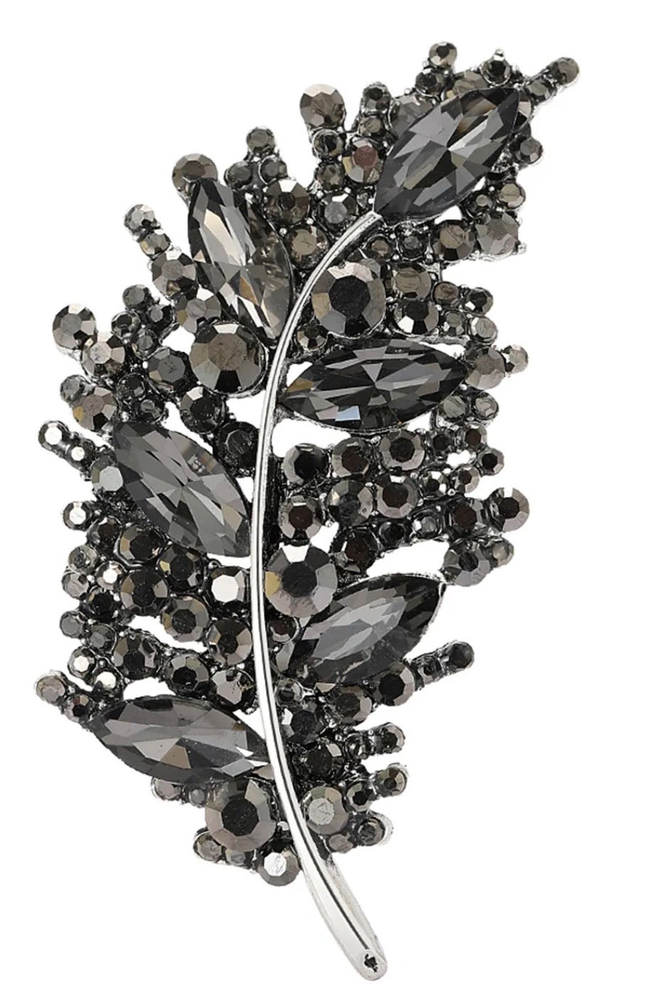 Midnight Majesty Leaf Brooch