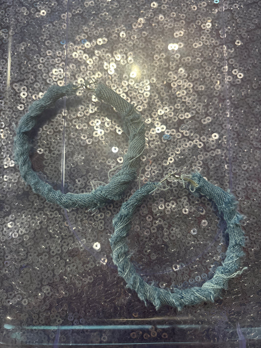 Skyline Wash Distressed Denim Hoops