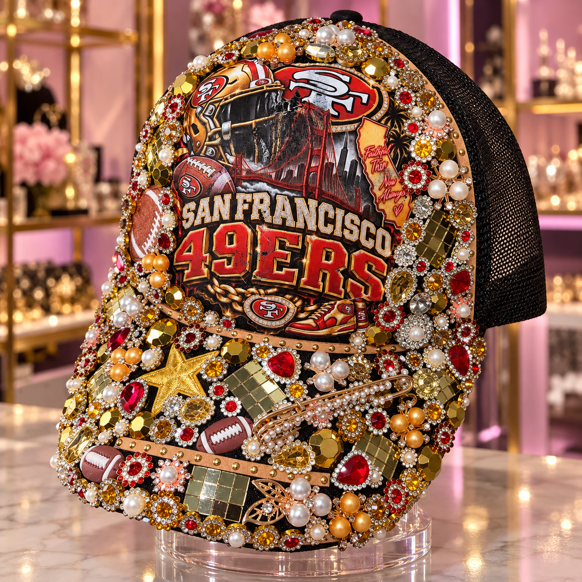 Golden Faithful — San Francisco 49ers Luxe Trucker Hat ❤️✨