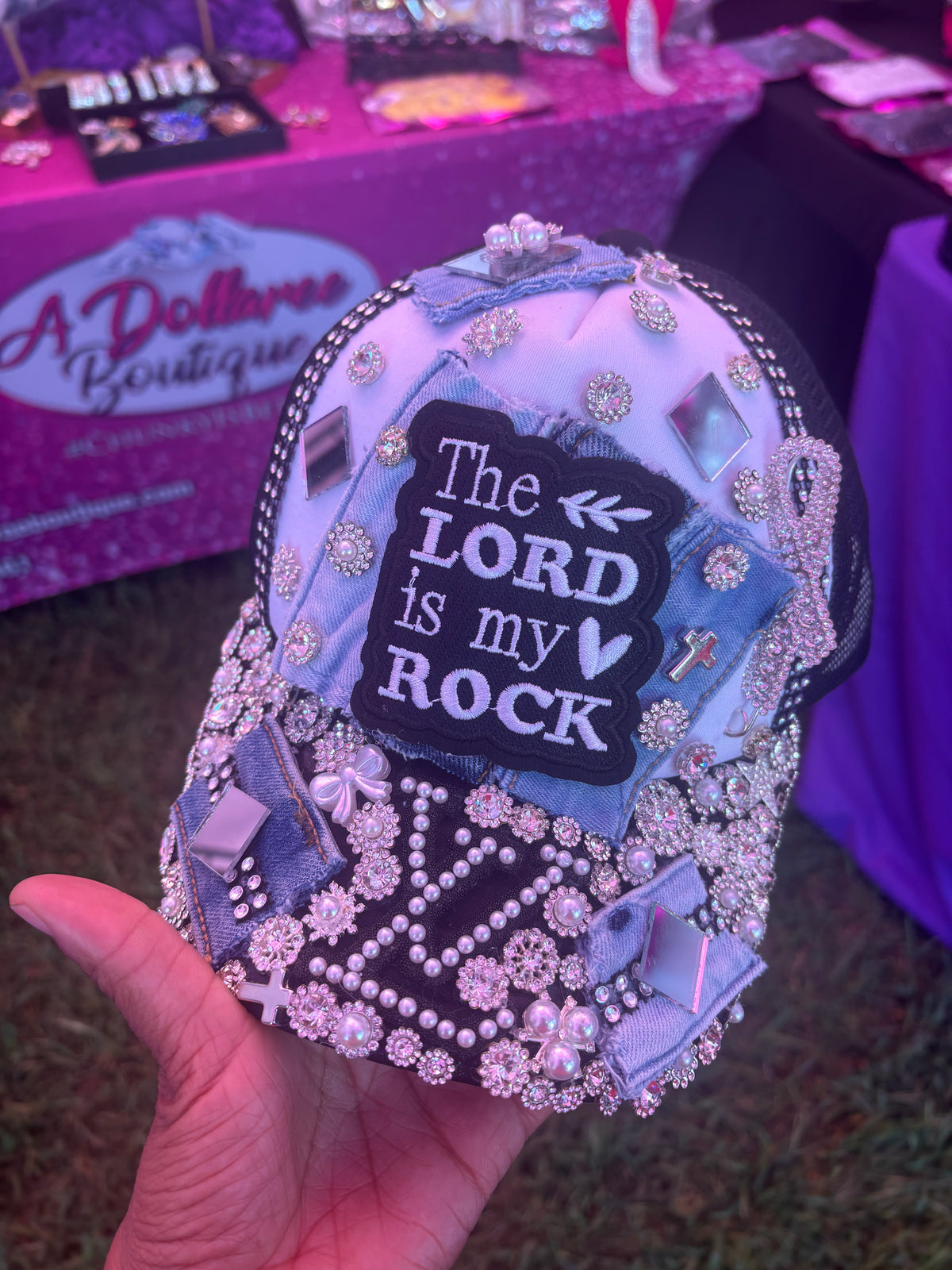 Faith Is My Rock – Handcrafted Luxe Trucker Hat