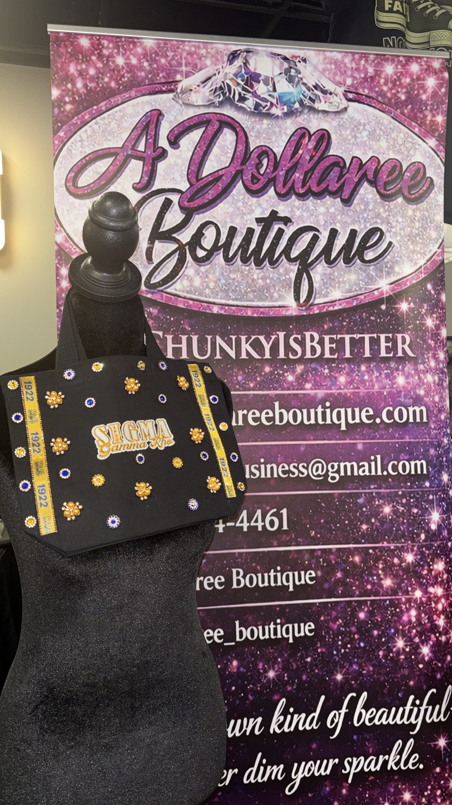 Golden Blue Midnight Glam Tote