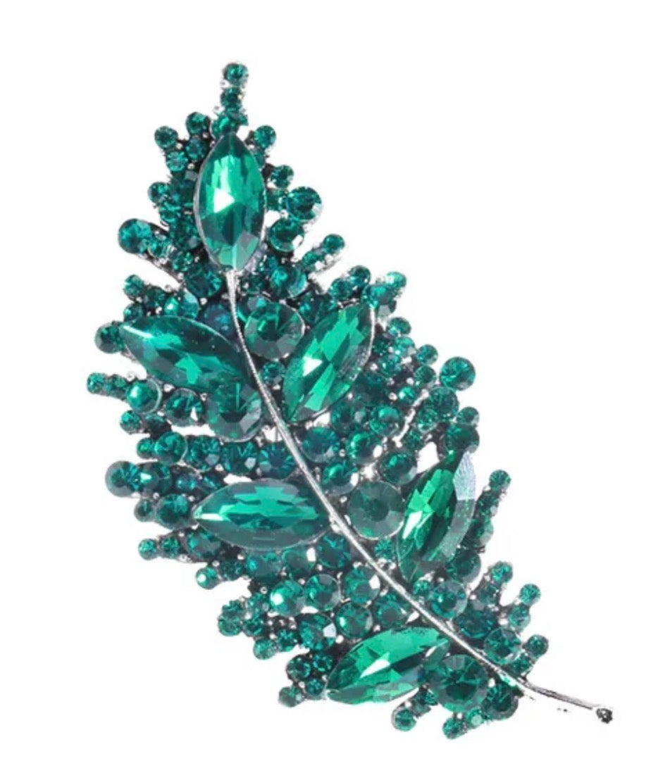 Emerald Empress Leaf Brooch