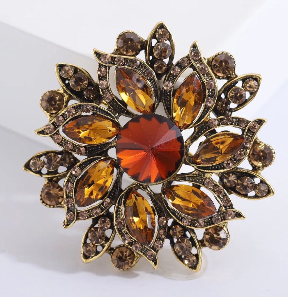 Golden Harvest Bloom Brooch