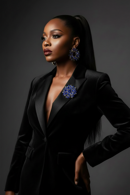 Sapphire Royal Bloom Brooch