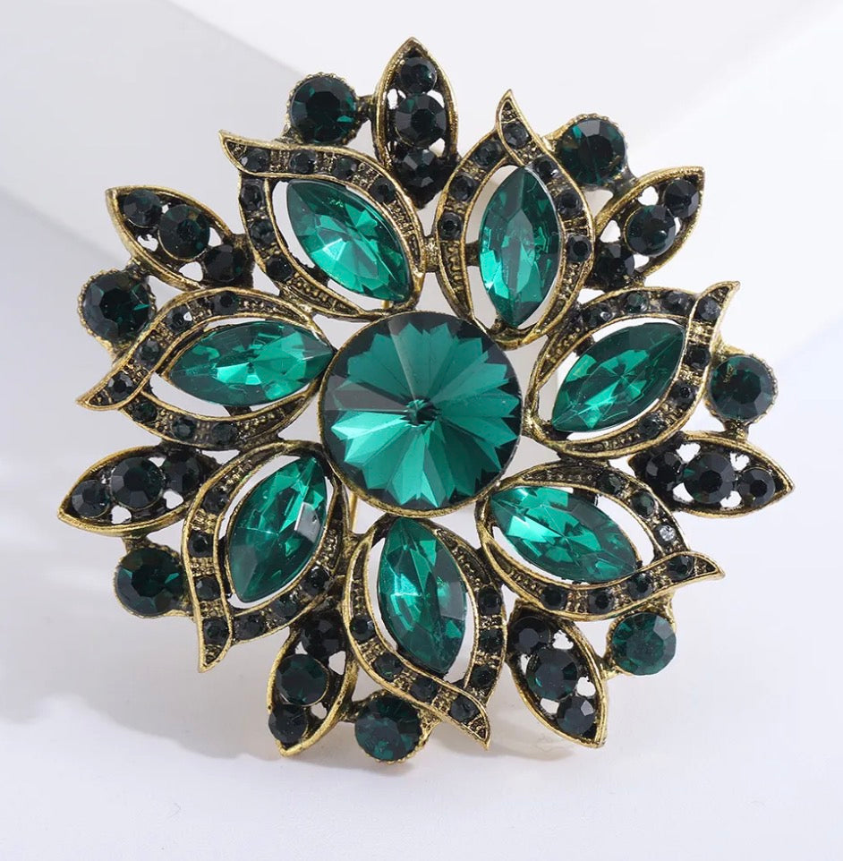 Emerald Dynasty Bloom Brooch