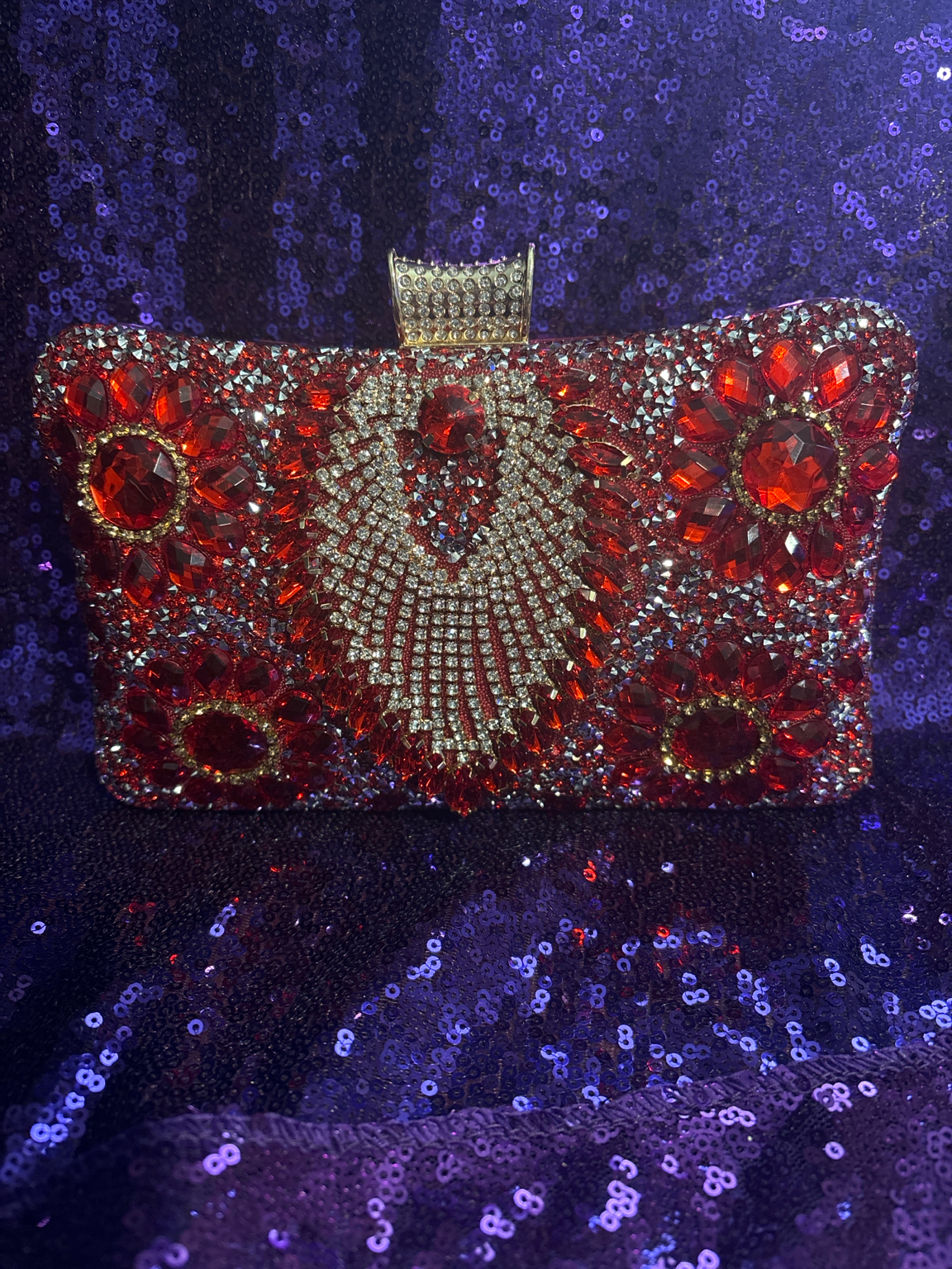 Candy Red Glam Plug Clutch