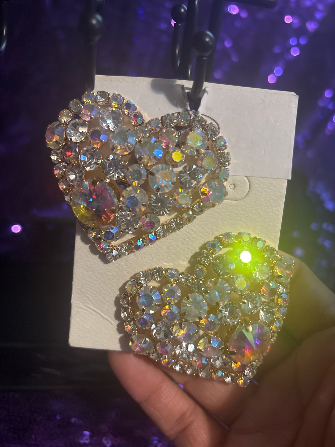 Luxe Heart Crystal Clips