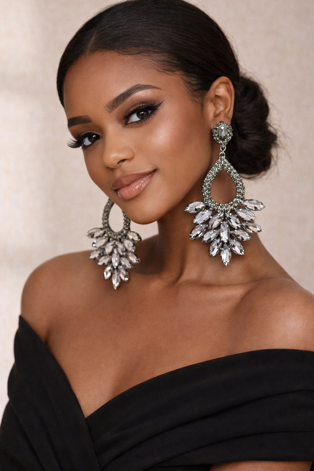 Midnight Radiance Chandelier Earrings