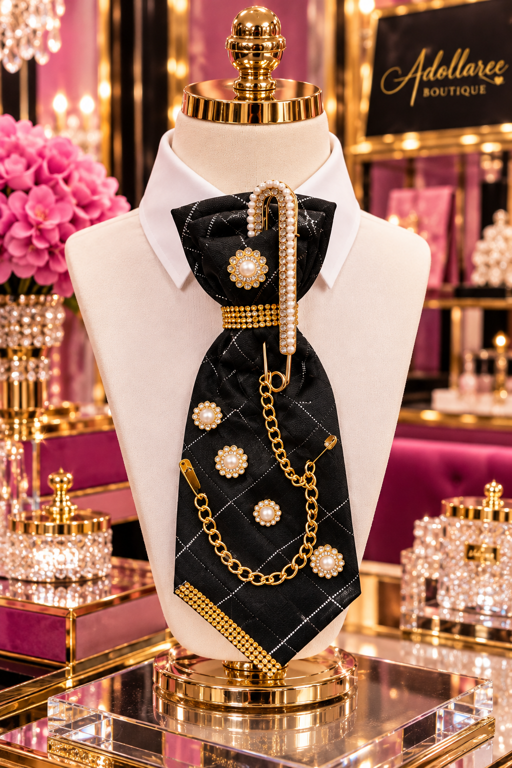 The Golden Heiress | Hand-Embellished Statement Tie