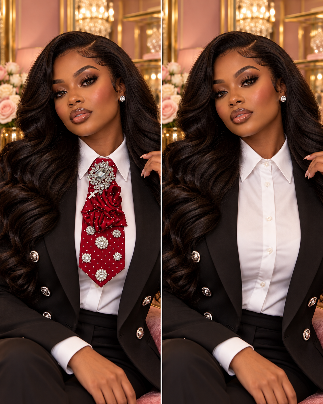 The Ruby Grace Affair | Red Jeweled Statement Tie