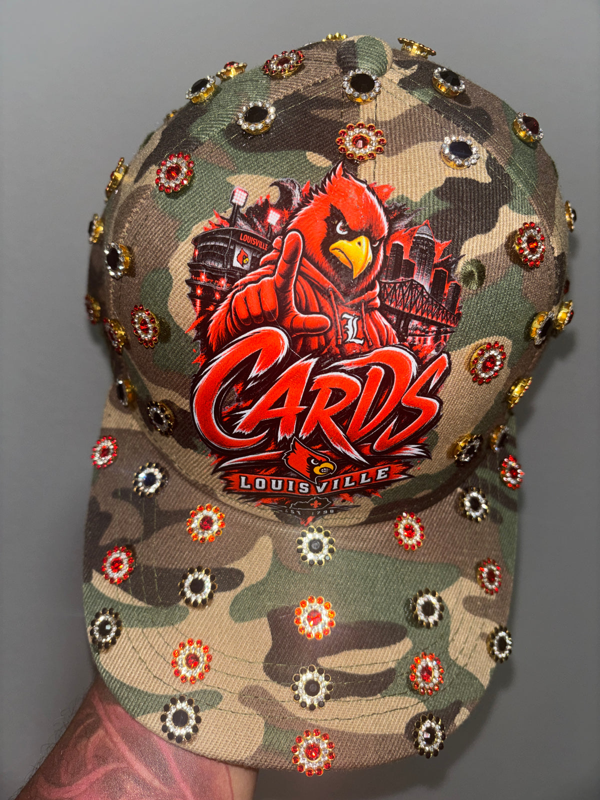 Camo Cardinal Drip Bling Cap