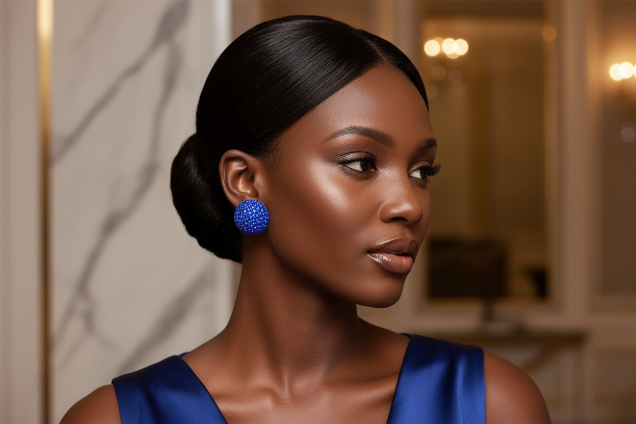💙 Royal Blue Crystal Dome Studs