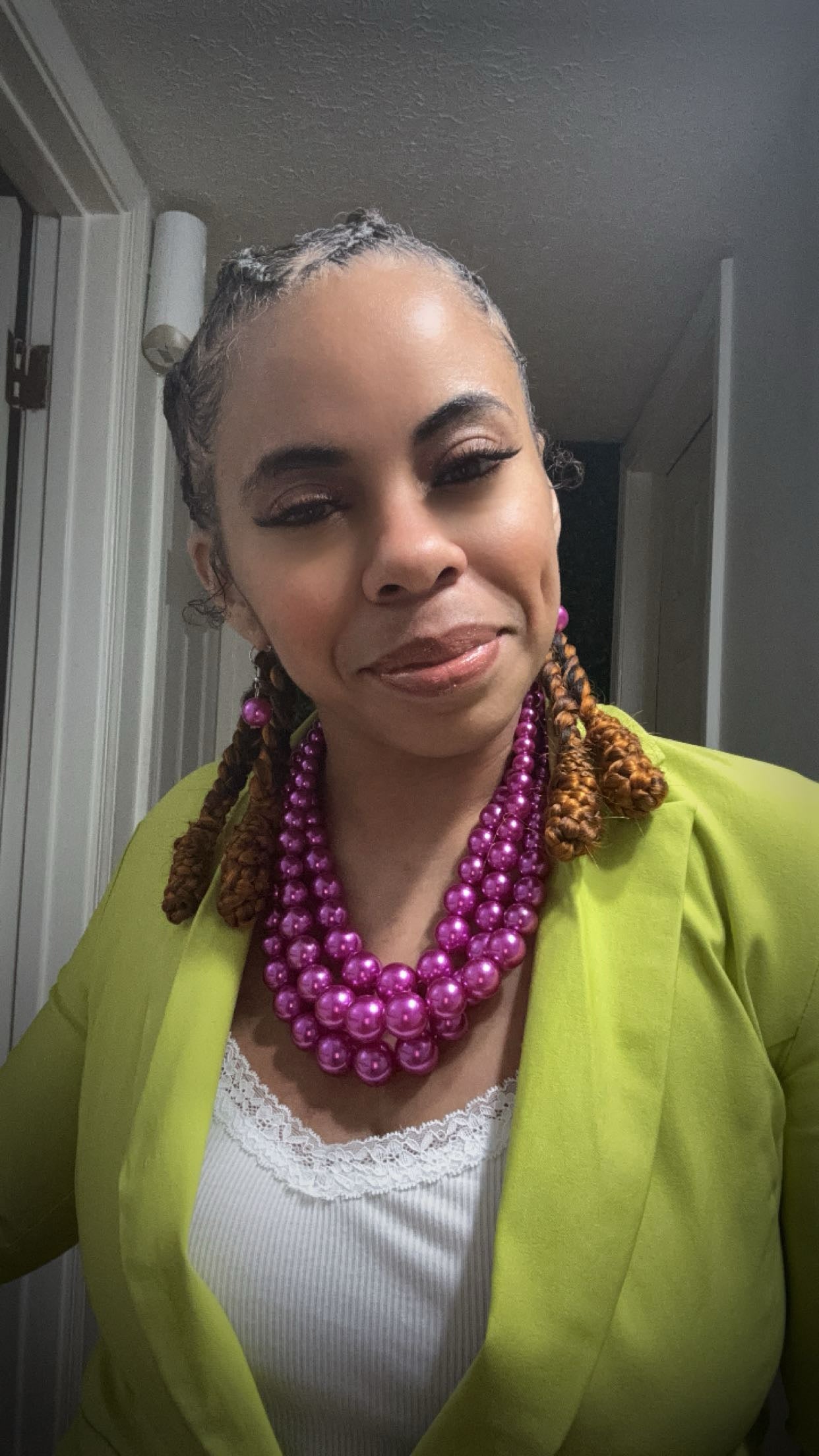 Triple Strand Pearl Chunky Necklace