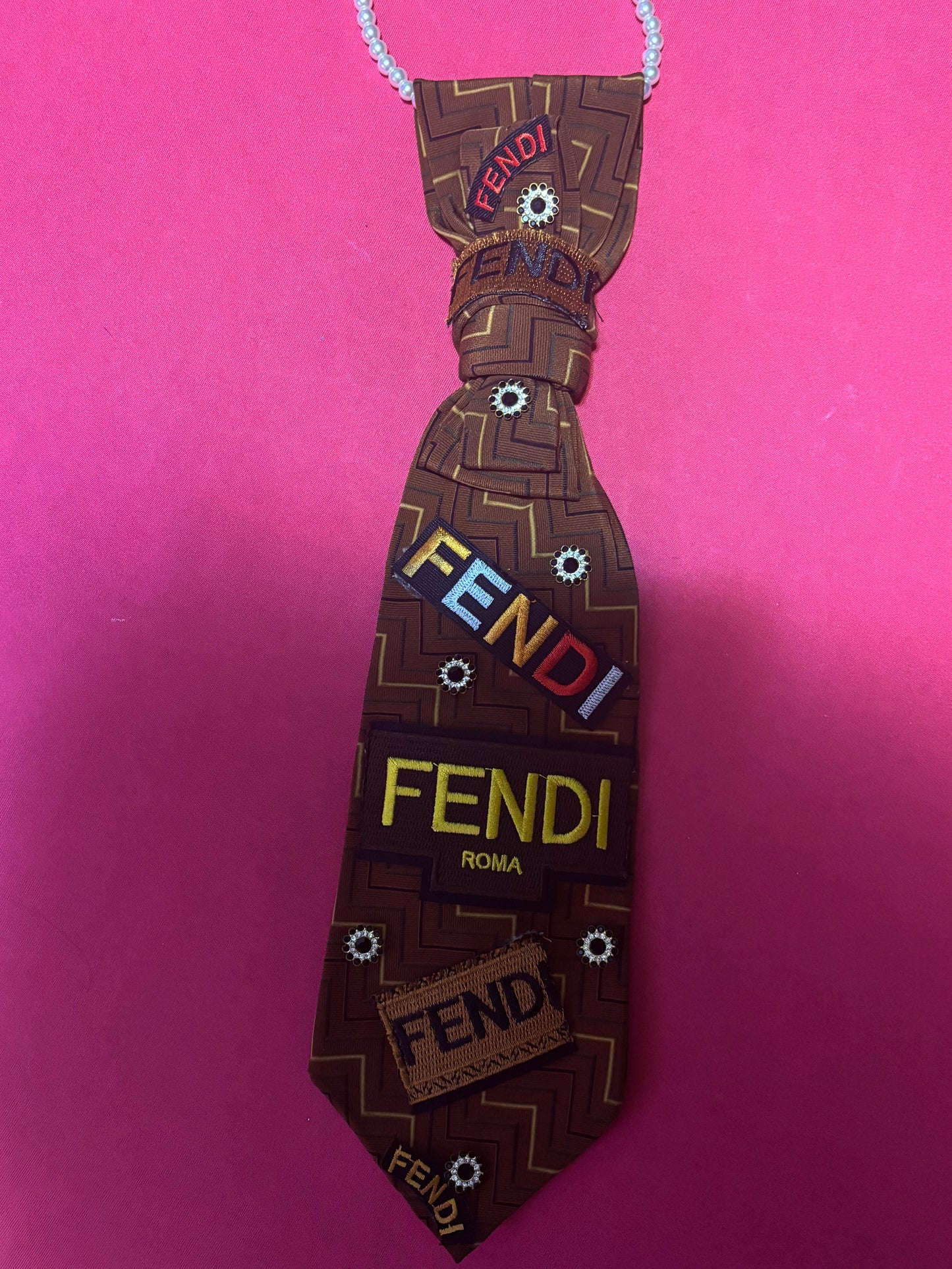 “Monogram Majesty Statement Tie – Cocoa Luxe Edition”