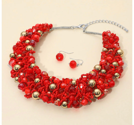 The Ruby Empress Statement Necklace Set