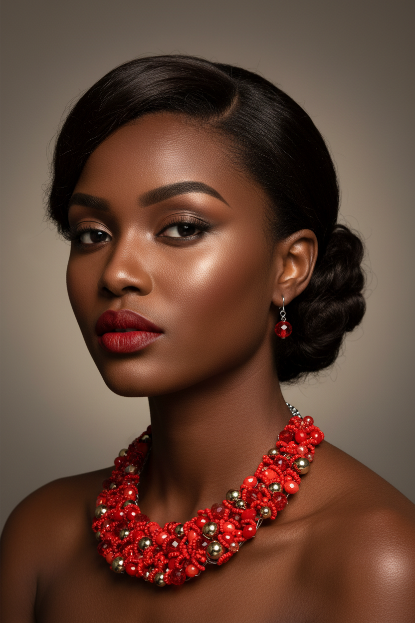 The Ruby Empress Statement Necklace Set