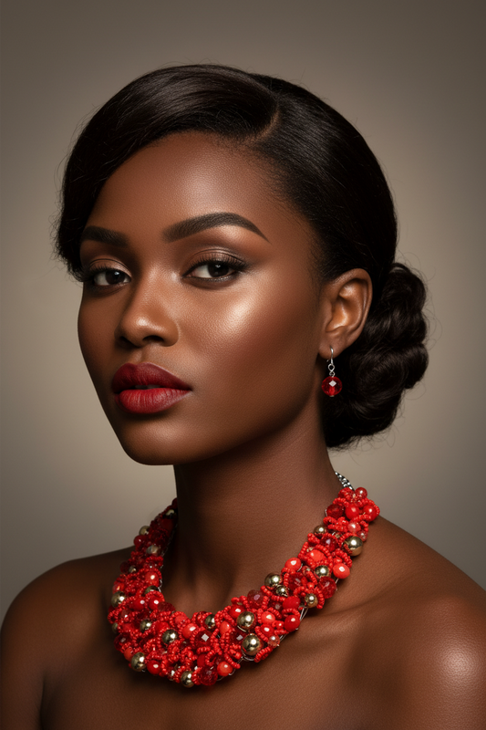 The Ruby Empress Statement Necklace Set