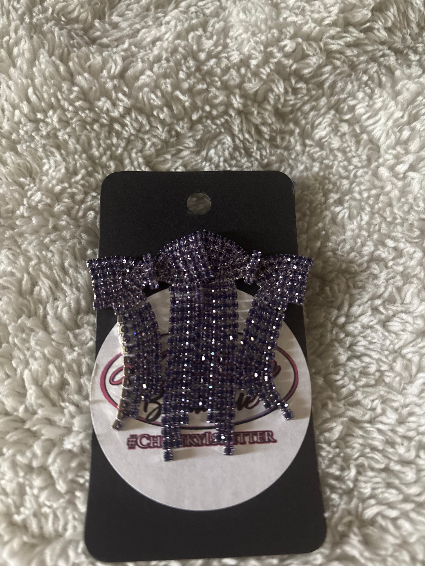 Royal Radiance Bow Fringe Earrings