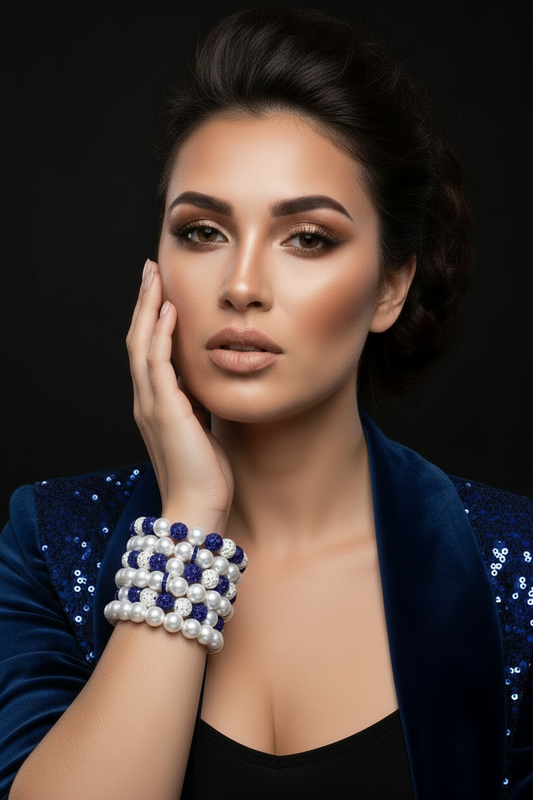 Royal Blue Majesty Stacked Luxe Bracelet Set”