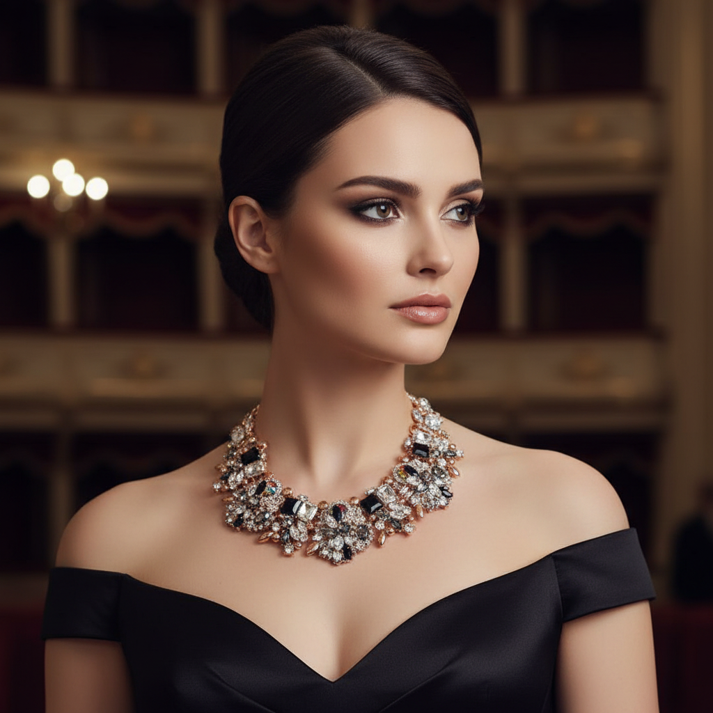MIDNIGHT GLAM STATEMENT NECKLACE