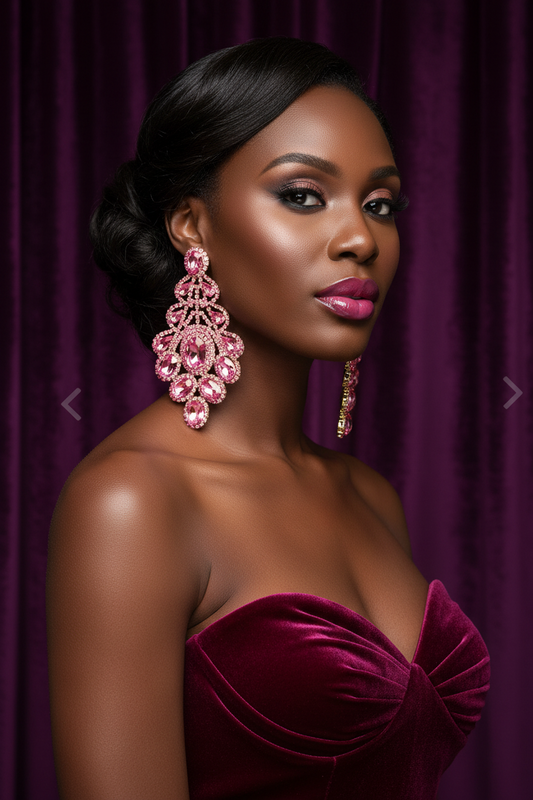 Blushing Queen Statement Earrings