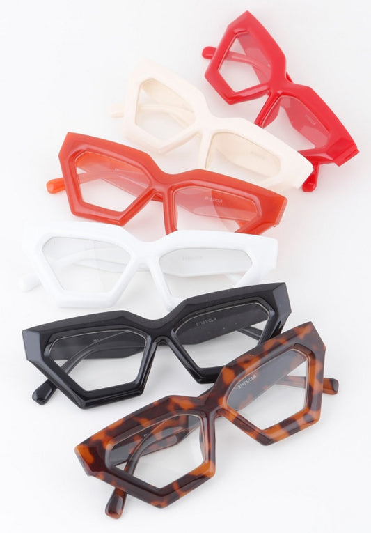 Sharp Geometric Cateye Optical Glasses