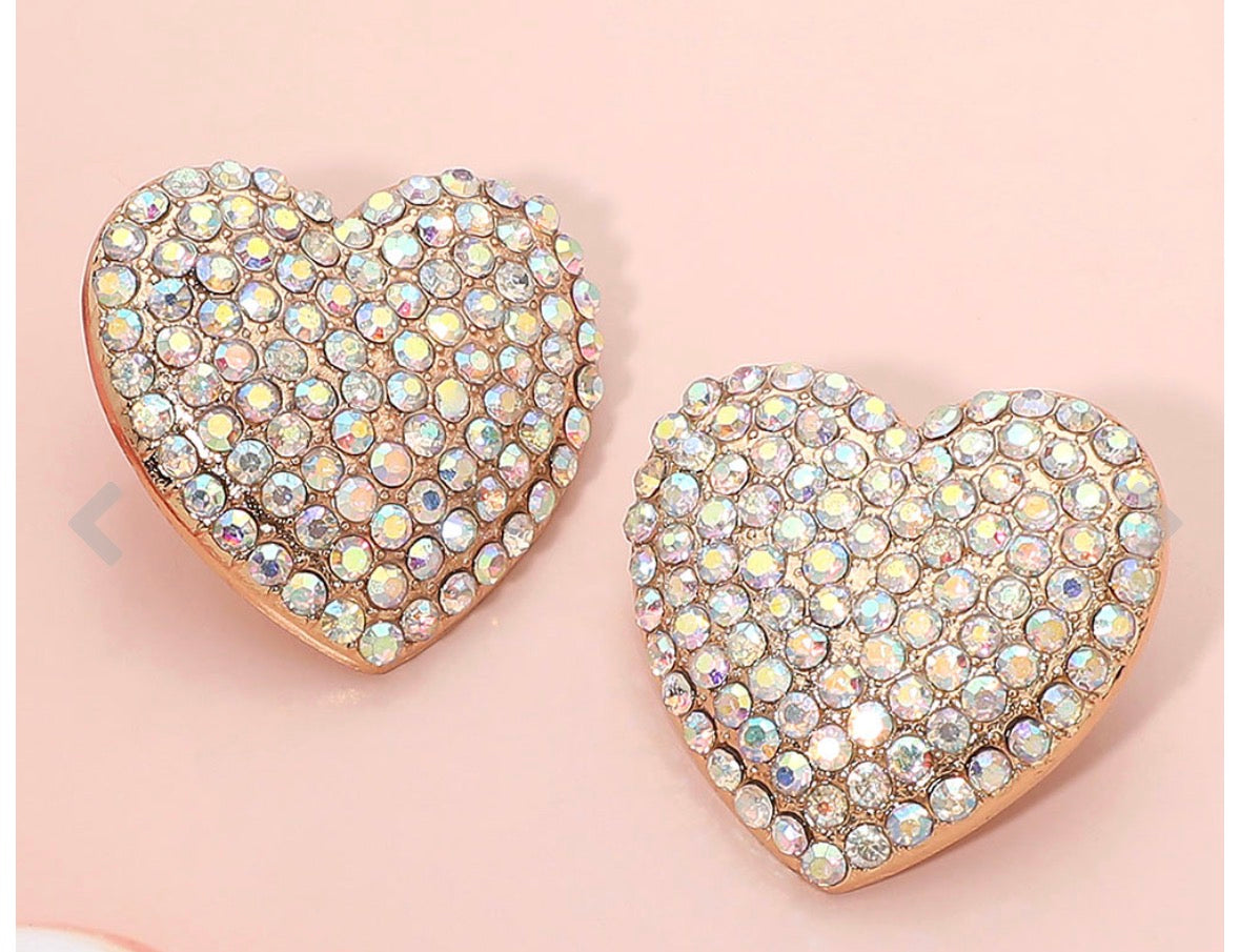💖 Adollaree “Heart of Shine” Luxe Pavé Stud Earrings