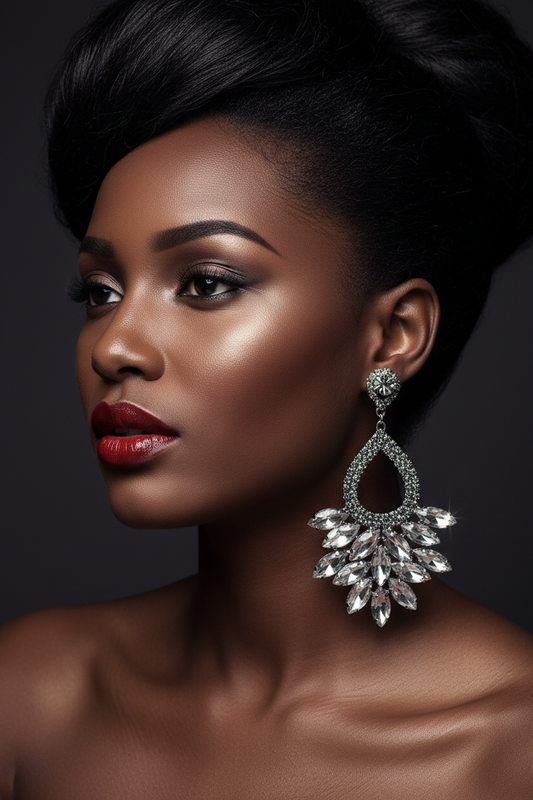 Midnight Radiance Chandelier Earrings