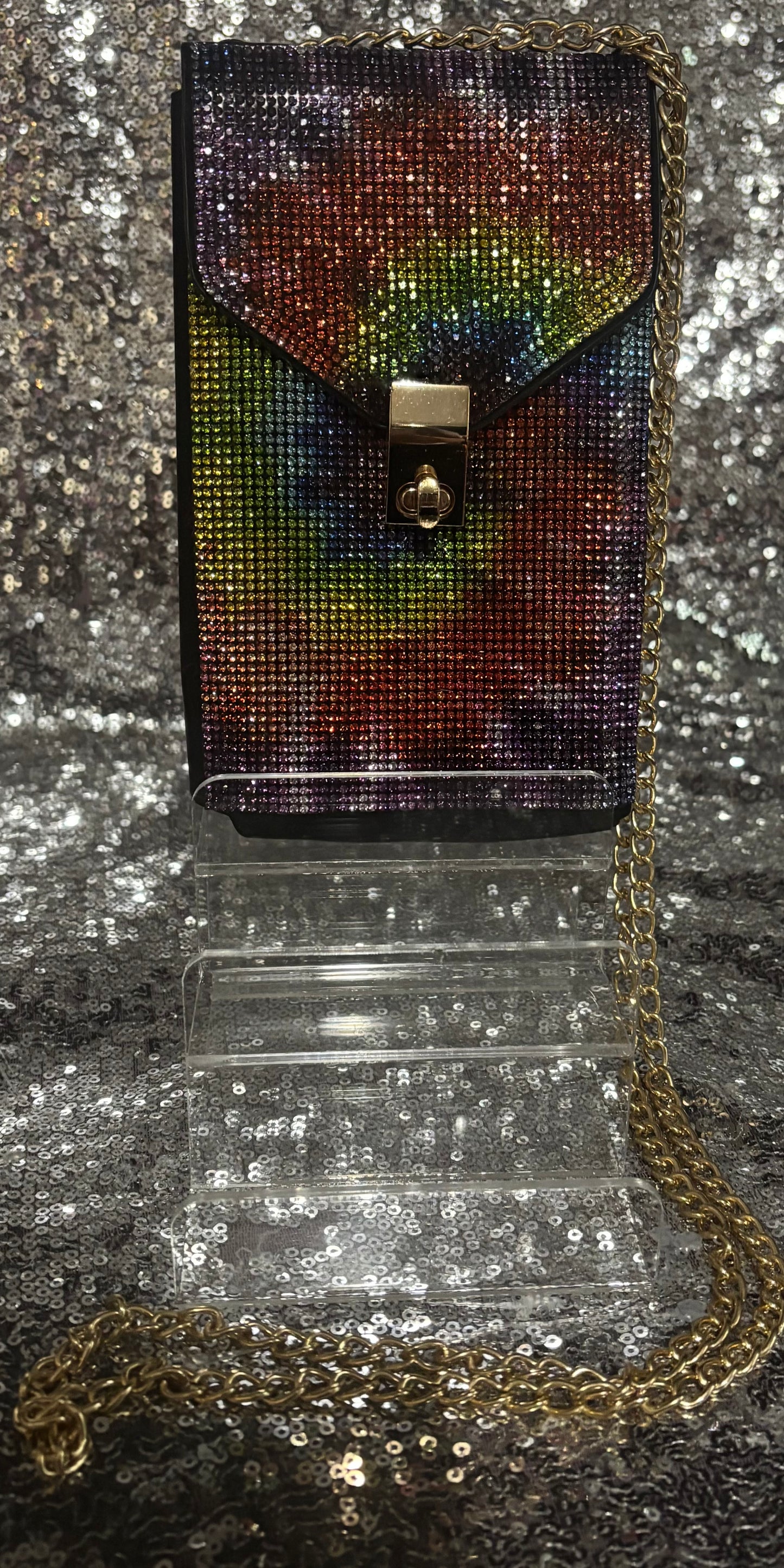 Sunset Prism Rhinestone Phone Crossbody