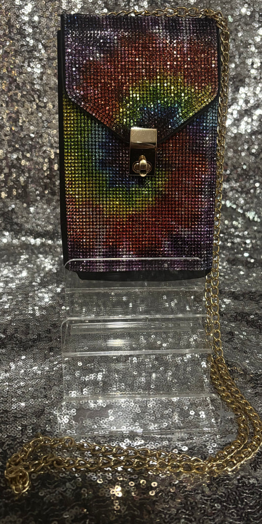 Sunset Prism Rhinestone Phone Crossbody