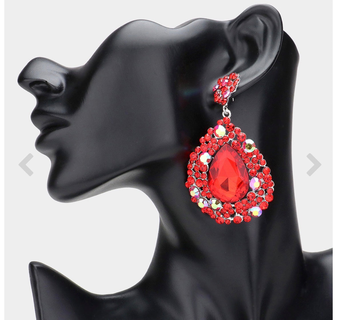 Ruby Glam Drop Earrings