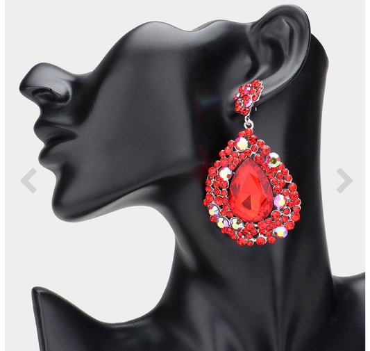 Ruby Glam Drop Earrings