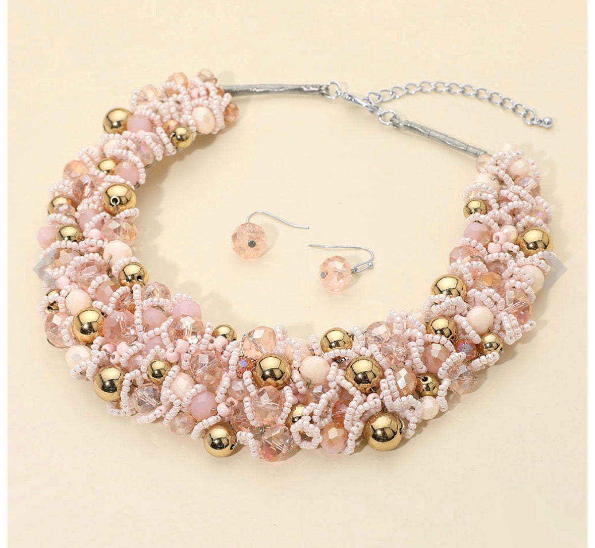 The Blush Crown Statement Necklace Set