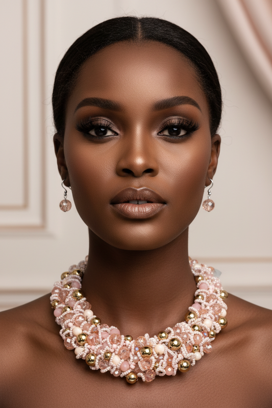 The Blush Crown Statement Necklace Set