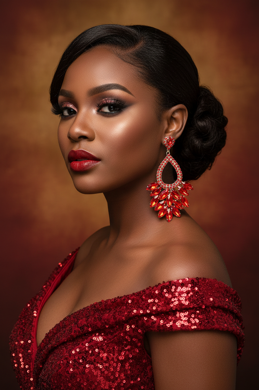 Ruby Radiance Chandelier Earrings