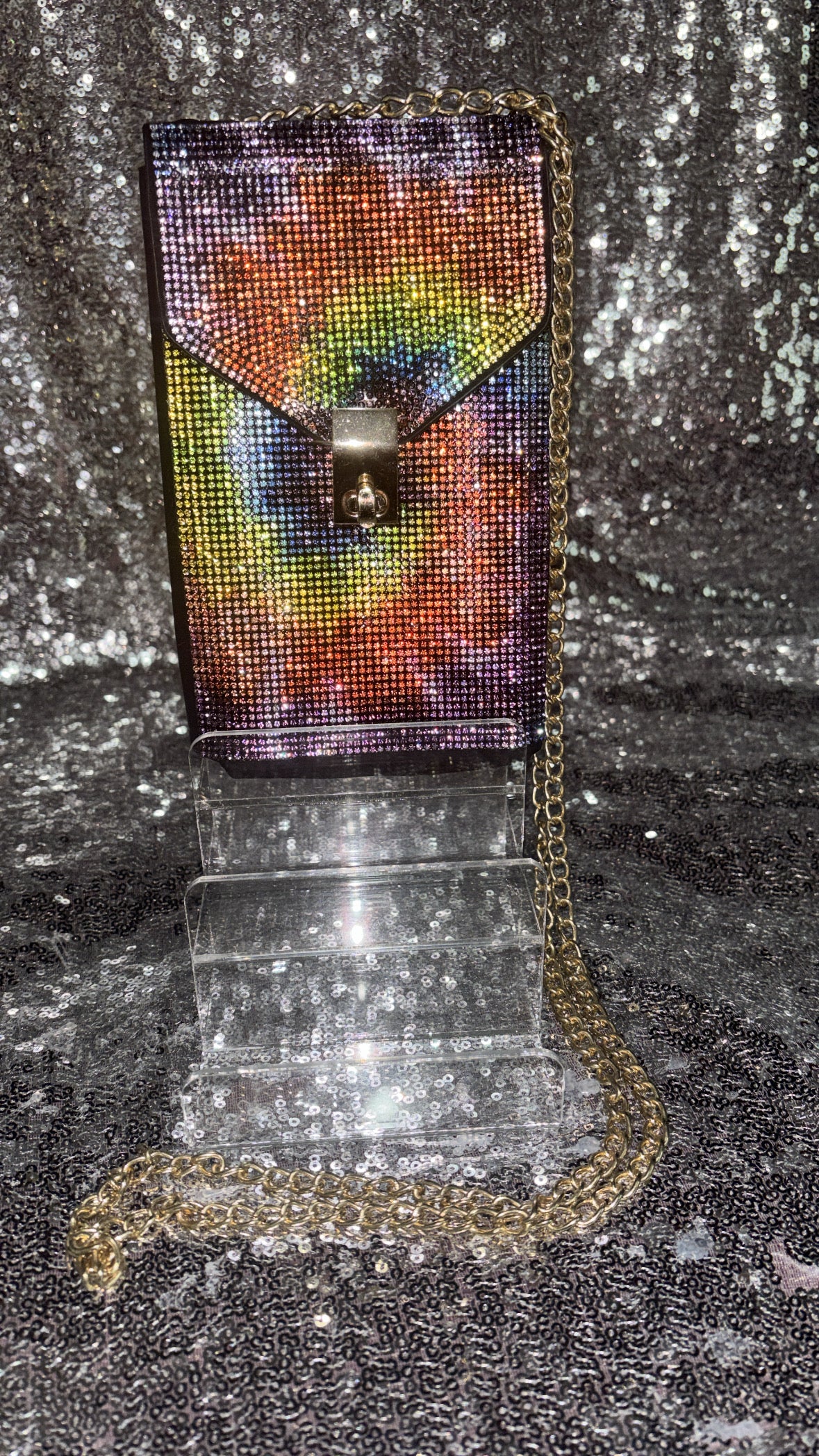 Sunset Prism Rhinestone Phone Crossbody