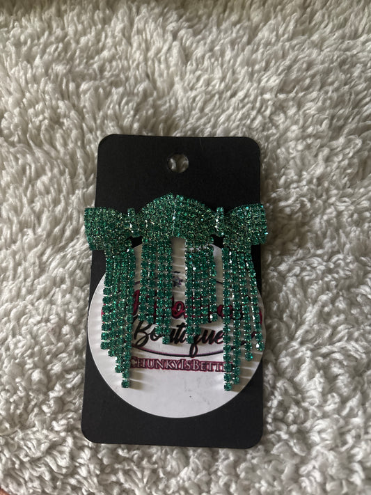 Tropical Tide Bow Fringe Earrings