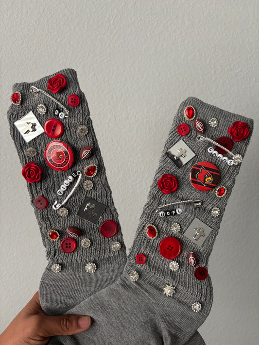 Cardinal Concrete Louisville Glam Junk Socks