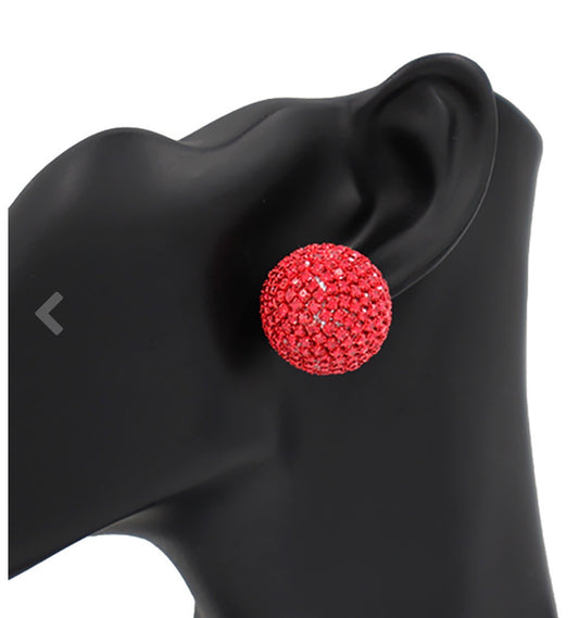 Ruby Red Crystal Dome Studs